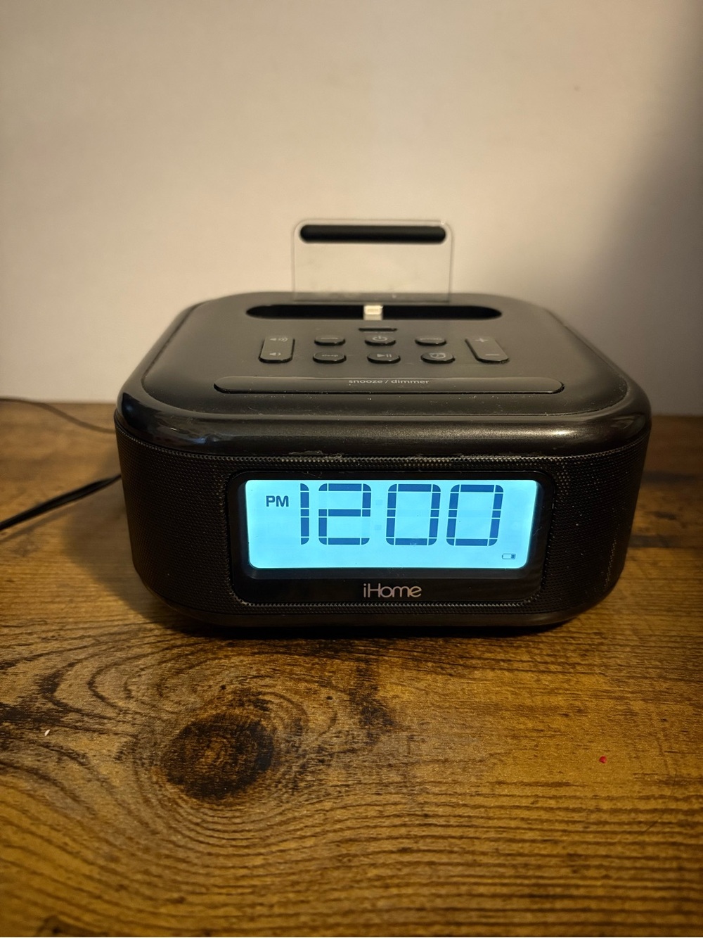 iHome Black Portable Clock Speaker with Blue Backlit Display